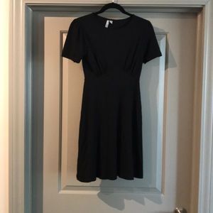Stretchy knit black dress.